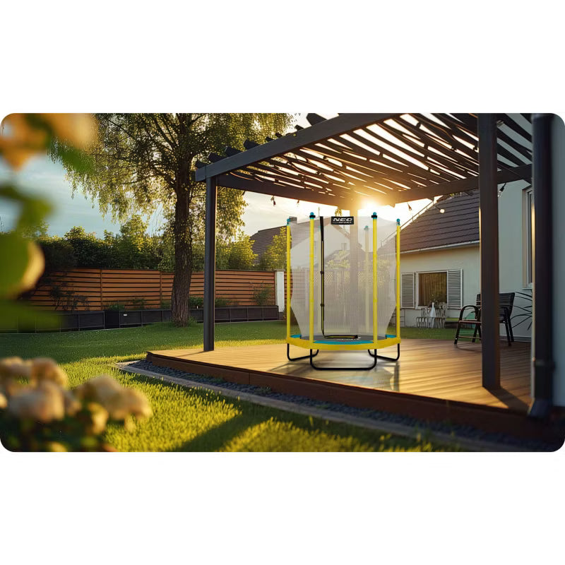 Havetrampolin 140 cm Gul med Sikkerhedsnet