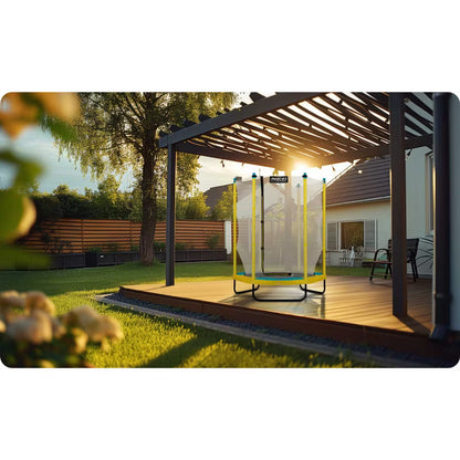 Havetrampolin 140 cm Gul med Sikkerhedsnet