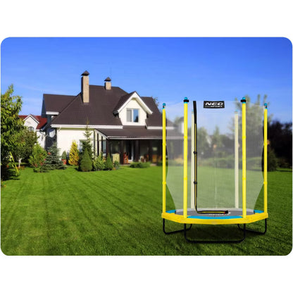Havetrampolin 140 cm Gul med Sikkerhedsnet