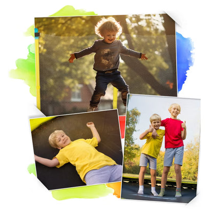 Havetrampolin 140 cm Gul med Sikkerhedsnet