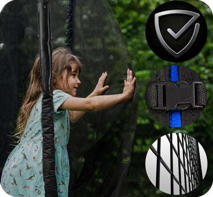 Havetrampolin 183 cm Blå med Stige og Sikkerhedsnet