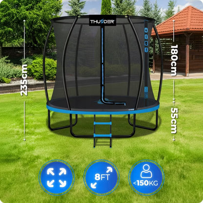 Havetrampolin 244 cm Blå med Indvendigt Sikkerhedsnet 5904161754916