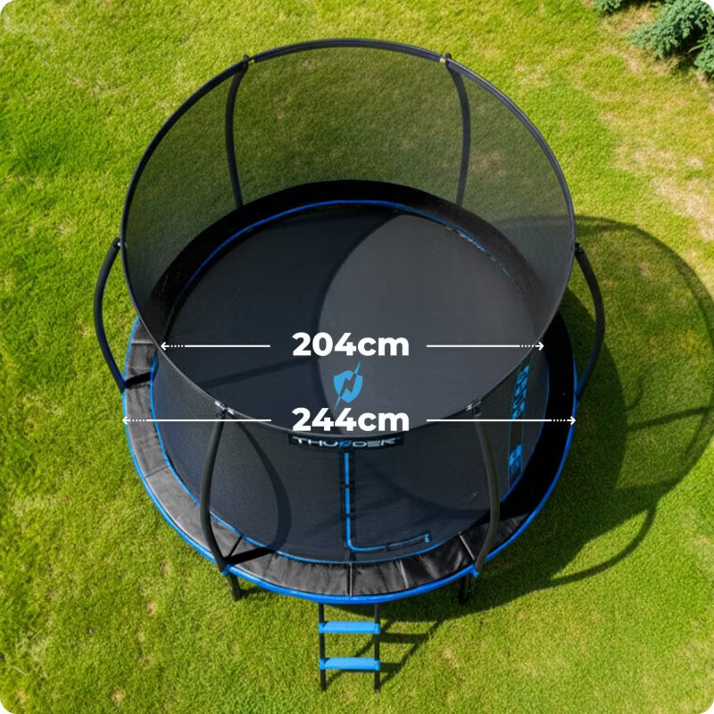 Havetrampolin 244 cm Blå med Indvendigt Sikkerhedsnet 5904161754916