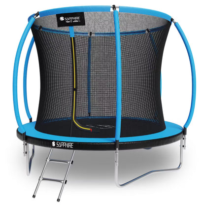 Havetrampolin 252 cm Blå med Indvendigt Sikkerhedsnet og Stige