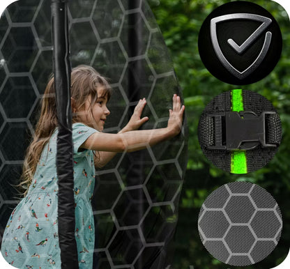 Hagetrampolin 252 cm Grøn med Sikkerhedsnet og Stige