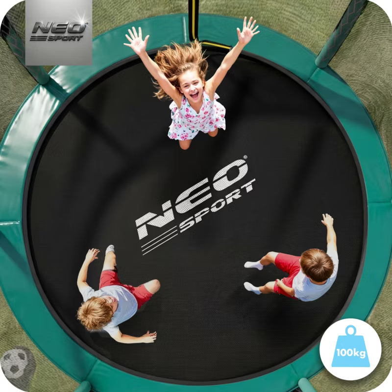 Havetrampolin 252 cm Grøn med Indvendigt Sikkerhedsnet NS-08C181