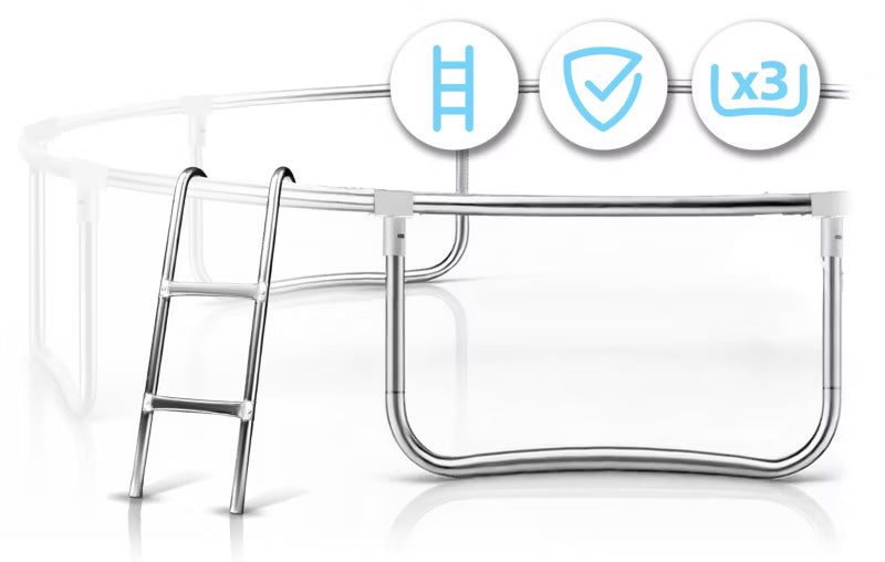 Havetrampolin 252 cm Grøn med Indvendigt Sikkerhedsnet NS-08C181