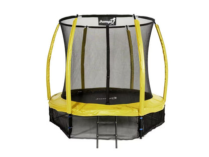 Havetrampolin 252 cm Gul med Indvendigt Sikkerhedsnet