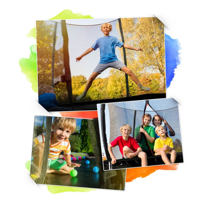 Havetrampolin 252 cm Grøn med Indvendigt Sikkerhedsnet NS-08C231