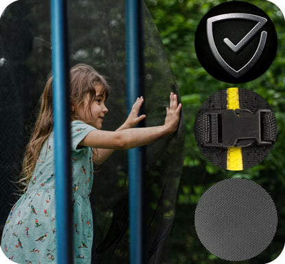 Havetrampolin 252 cm Blå med Sikkerhedsnet og Stige