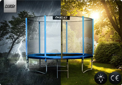 Havetrampolin 252 cm Blå med Sikkerhedsnet og Stige