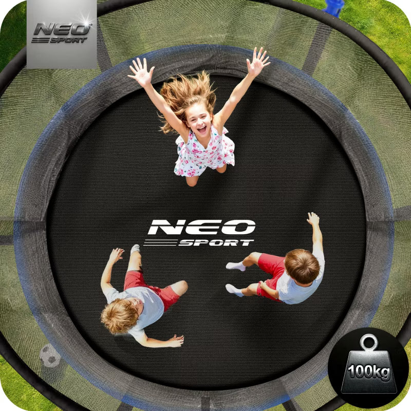 Havetrampolin 252 cm Blå med Indvendigt Sikkerhedsnet og Stige NS-08W241