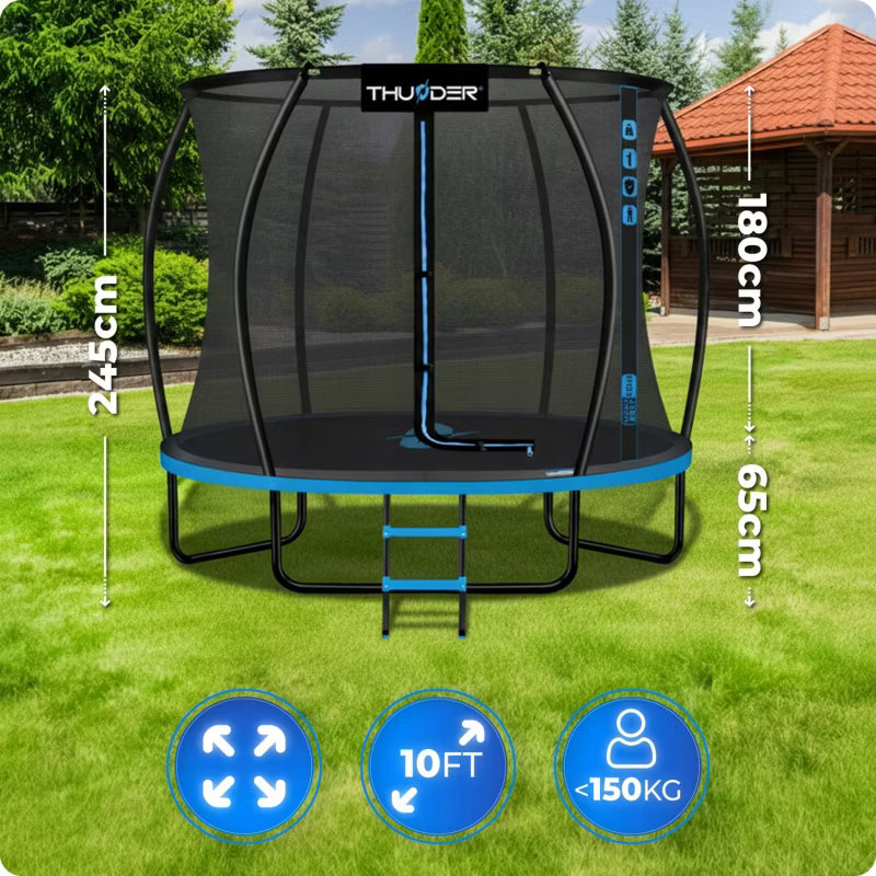 Havetrampolin 305 cm med Sikkerhedsnet og Stige Blå