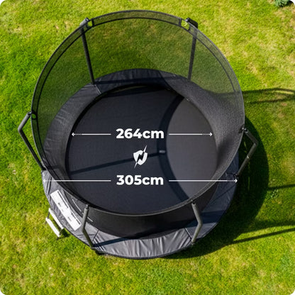 Havetrampolin 305 cm Sort med Indvendigt Net og Stige
