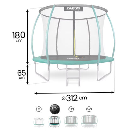 Havetrampolin 312 cm Grøn med Indvendigt Sikkerhedsnet NS-10C181