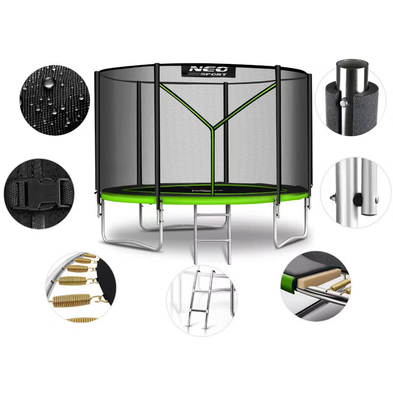 Haves trampolin 312 cm Grøn med Sikkerhedsnet NS-10Z231