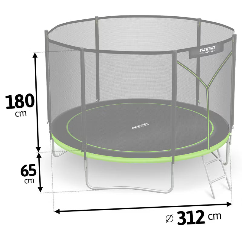 Haves trampolin 312 cm Grøn med Sikkerhedsnet NS-10Z231