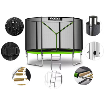 Haves trampolin 312 cm Grøn med Sikkerhedsnet NS-10Z231