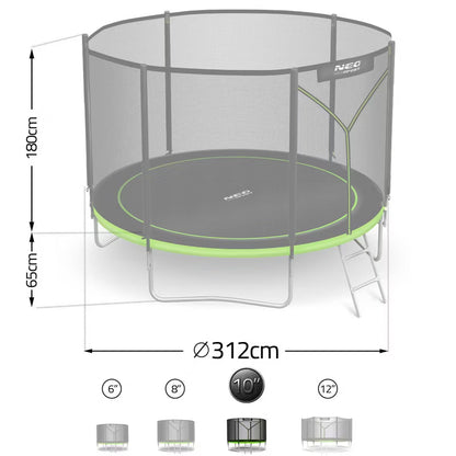Haves trampolin 312 cm Grøn med Sikkerhedsnet NS-10Z231