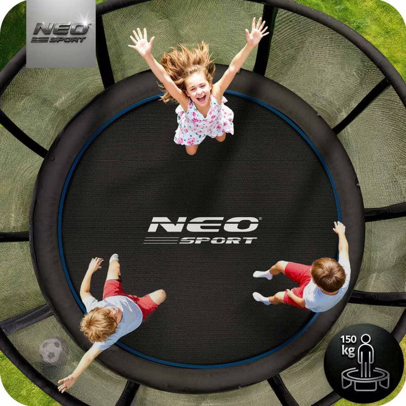 Havetrampolin 312 cm med Sikkerhedsnet og Stige Blå