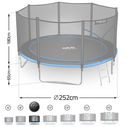 Havetrampolin 312 cm med Sikkerhedsnet og Stige Blå