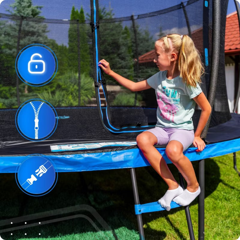 Havetrampolin 366 cm med Sikkerhedsnet og Stige Blå