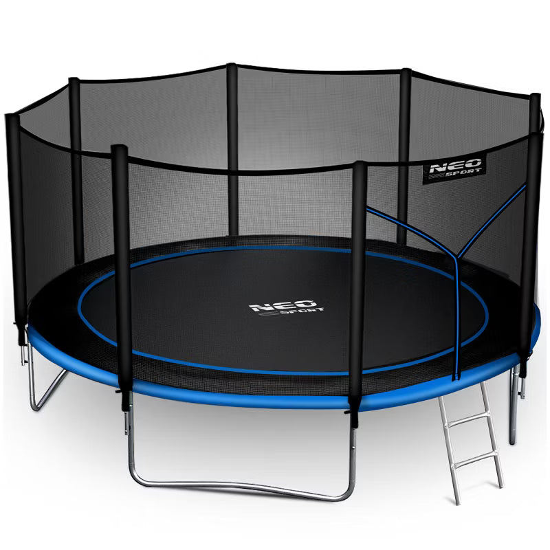 Havetrampolin 374 cm Blå med Stige og Sikkerhedsnet