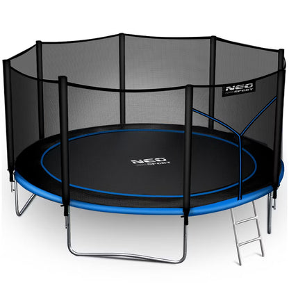 Havetrampolin 374 cm Blå med Stige og Sikkerhedsnet