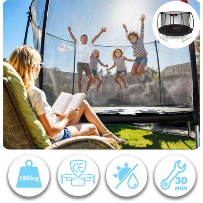 Havelavet Trampolin 374 cm med Stige og Sikkerhedsnet