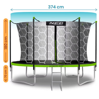 Havetrampolin 374 cm med Sikkerhedsnet og Stige 5903890619800
