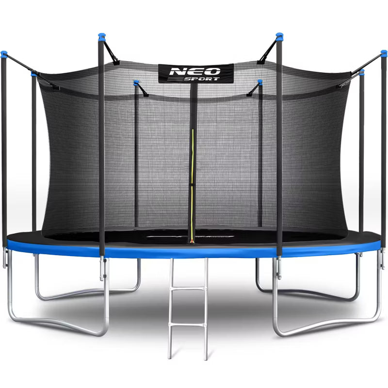 Havetrampolin 404 cm Blå med Indvendigt Sikkerhedsnet og Stige
