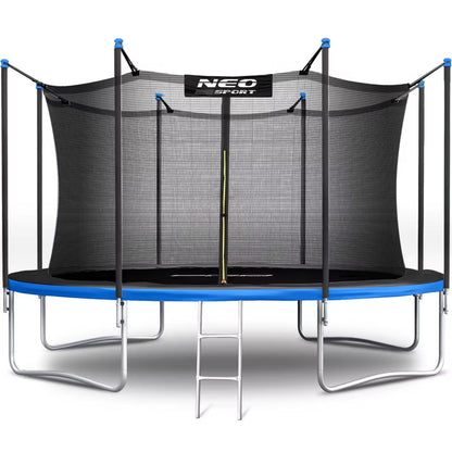Havetrampolin 404 cm Blå med Indvendigt Sikkerhedsnet og Stige