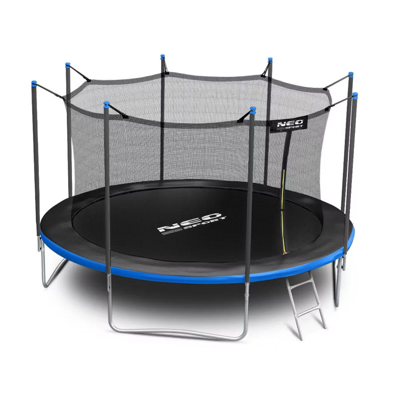 Havetrampolin 404 cm Blå med Indvendigt Sikkerhedsnet og Stige