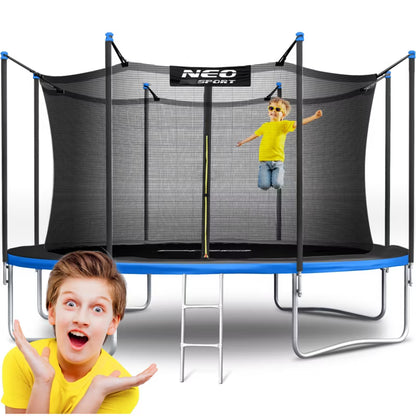 Havetrampolin 404 cm Blå med Indvendigt Sikkerhedsnet og Stige