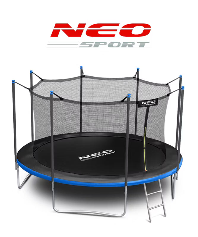 Havetrampolin 404 cm Blå med Indvendigt Sikkerhedsnet og Stige