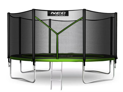 Havetrampolin 404 cm med Stige og Sikkerhedsnet Grøn