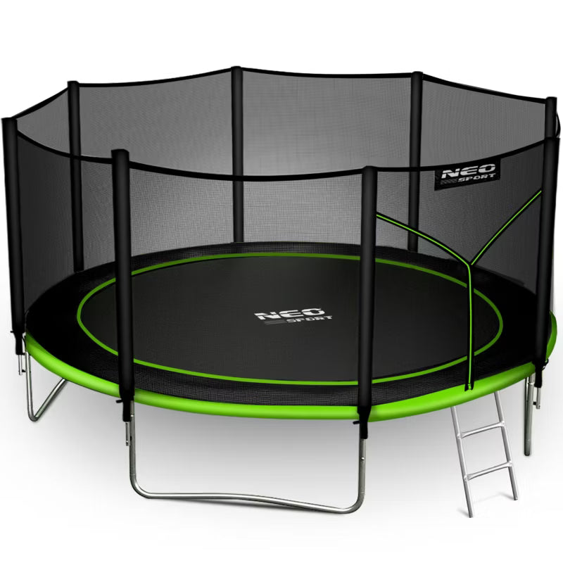 Havetrampolin 404 cm med Stige og Sikkerhedsnet Grøn