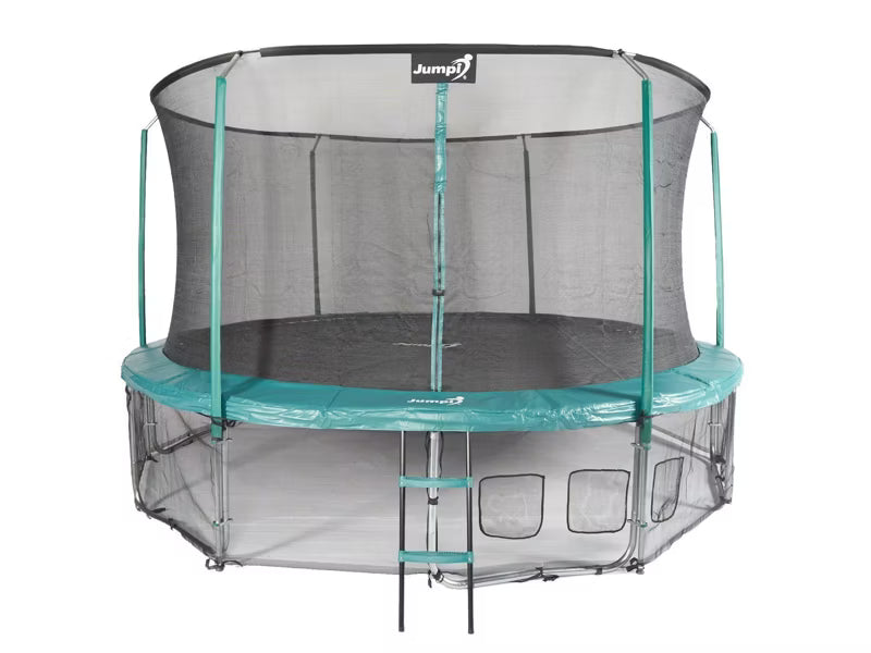 Havetrampolin 435 cm Grøn med Indvendigt Sikkerhedsnet