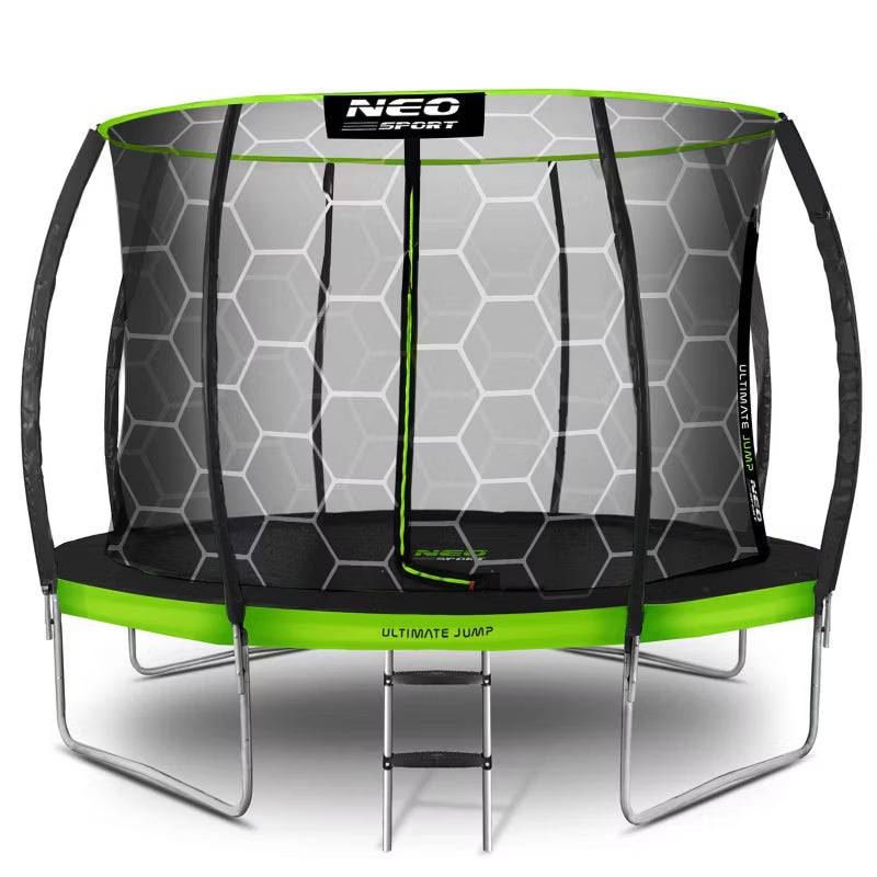 Havetrampolin 435 cm Grøn med Indvendigt Sikkerhedsnet NS-14C221