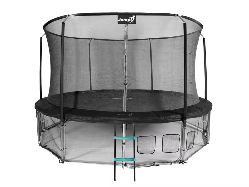 Haveselskab Trampolin 435 cm Sort med Indvendigt Sikkerhedsnet