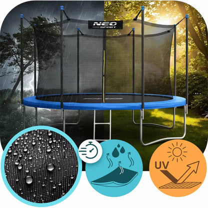 Havetrampolin 465 cm med Indvendigt Sikkerhedsnet og Stige Blå