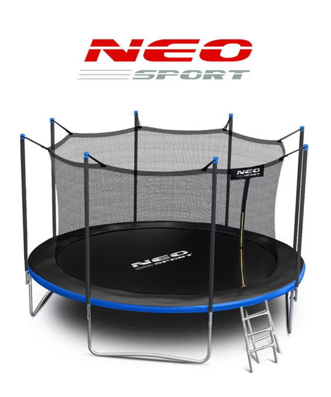 Havetrampolin 465 cm med Indvendigt Sikkerhedsnet og Stige Blå
