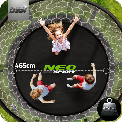 Havetrampolin 465 cm med Indvendigt Sikkerhedsnet Grøn
