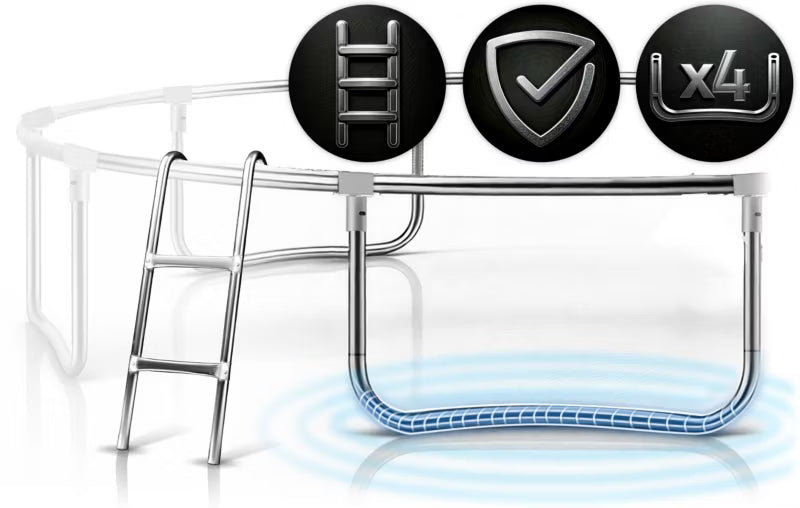 Havetrampolin 465 cm med Indvendigt Sikkerhedsnet Grøn