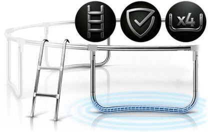 Havetrampolin 465 cm med Indvendigt Sikkerhedsnet Grøn