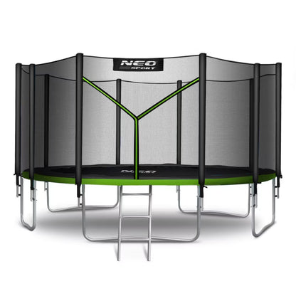 Havetrampolin 465 cm Grøn med Sikkerhedsnet og Stige