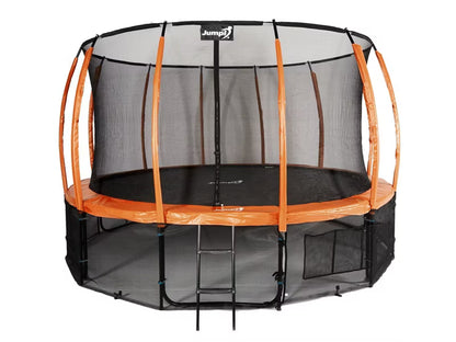 Havesikret Trampolin 487 cm Orange med Sikkerhedsnet