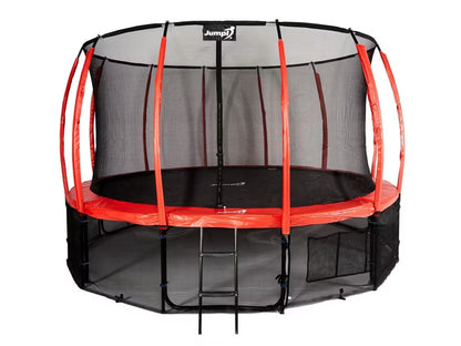 Havetrampolin 487 cm Rød med Indvendigt Sikkerhedsnet