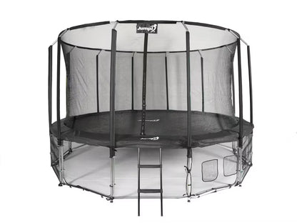 Havetrampolin 487 cm Sort med Indvendigt Sikkerhedsnet