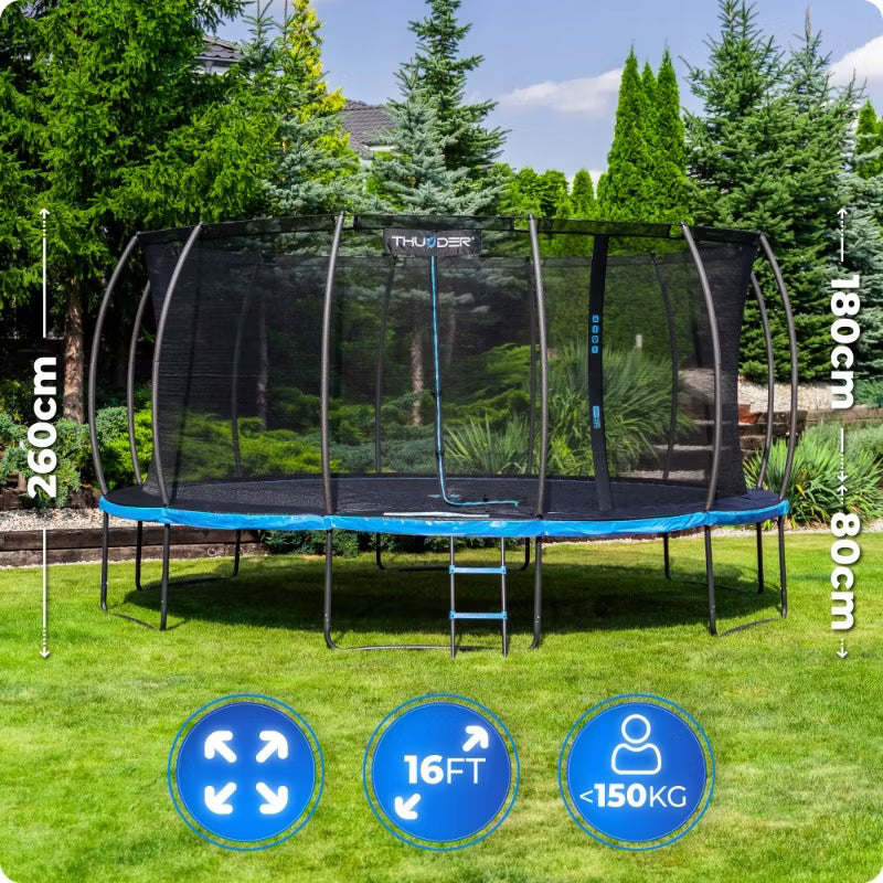 Havetrampolin 488 cm med Indvendigt Sikkerhedsnet og Stige